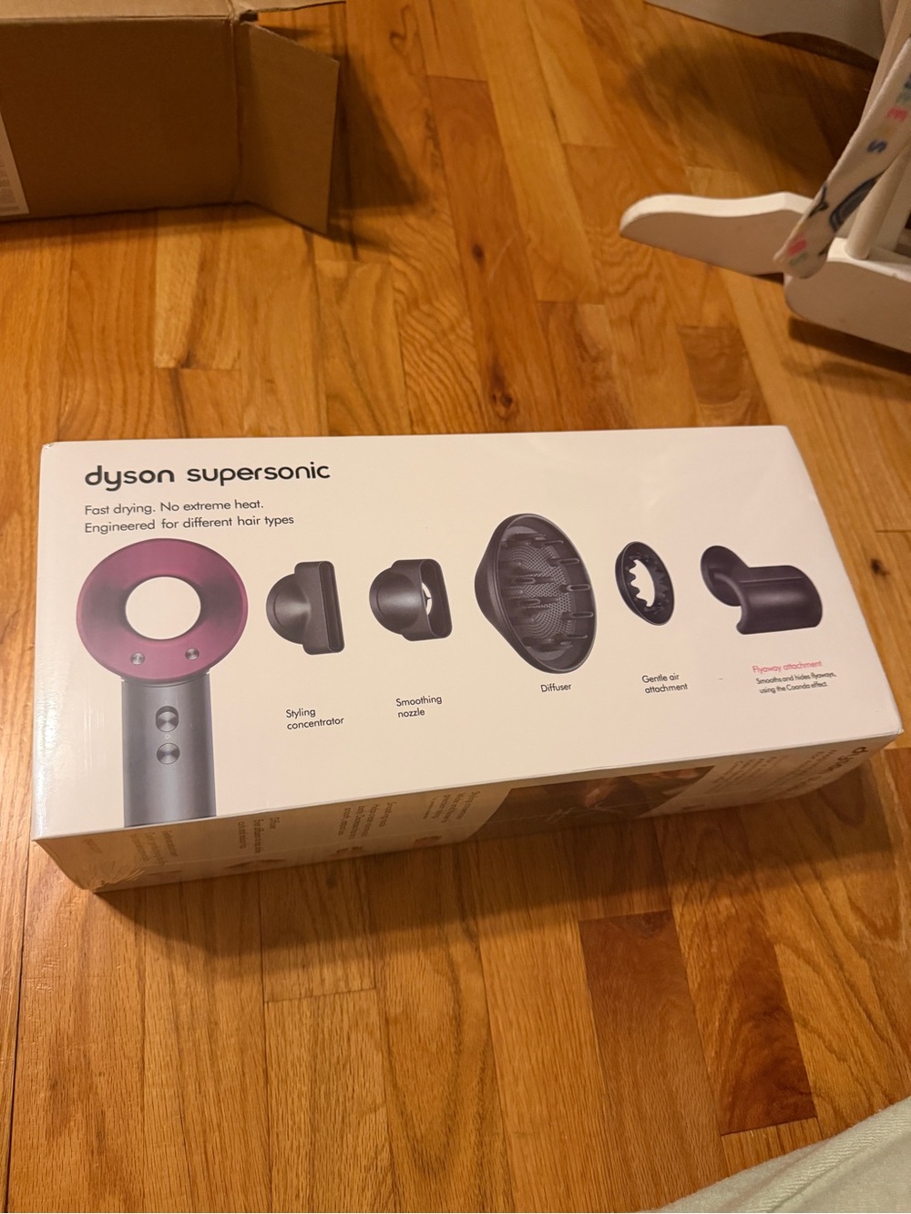 Dyson Supersonic Hair Dryer in Pink and Silver Packaging